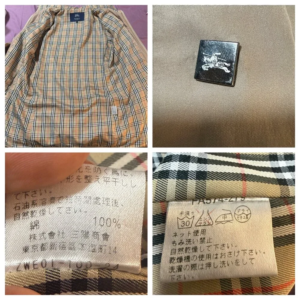 Vintage Burberry trench coat jacket w/Nova Check lining size Medium - READ - Picture 13 of 13